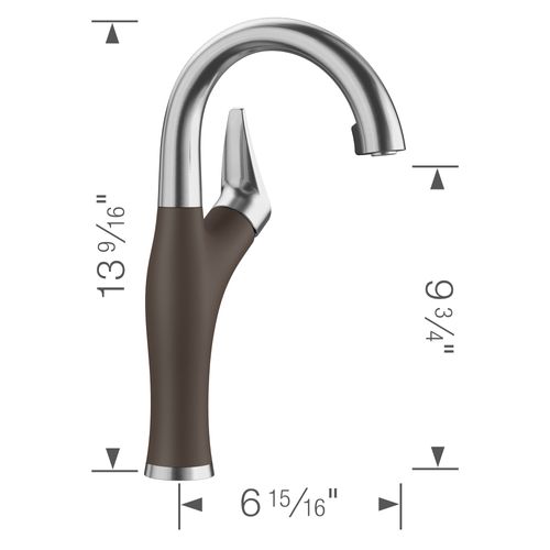 Main product image of Artona Pull-Down Dual-Spray Bar Faucet - PVD Steel/Café, 526380