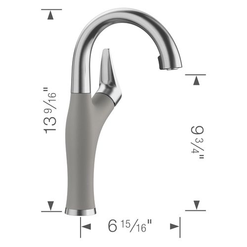 Main product image of Artona Pull-Down Dual-Spray Bar Faucet - PVD Steel/Metallic Gray, 526383