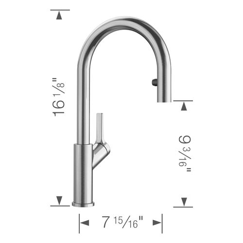 Main product image of Urbena Pull-Down Dual-Spray Kitchen Faucet - Classic Steel, 526389