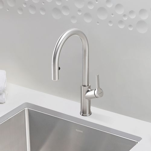 Main product image of Urbena Pull-Down Dual-Spray Kitchen Faucet - Classic Steel, 526389