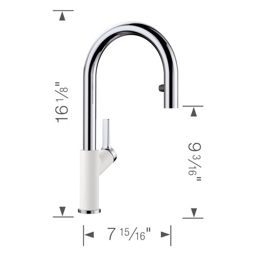 Main product image of Urbena Pull-Down Dual-Spray Kitchen Faucet - Chrome/White, 526391