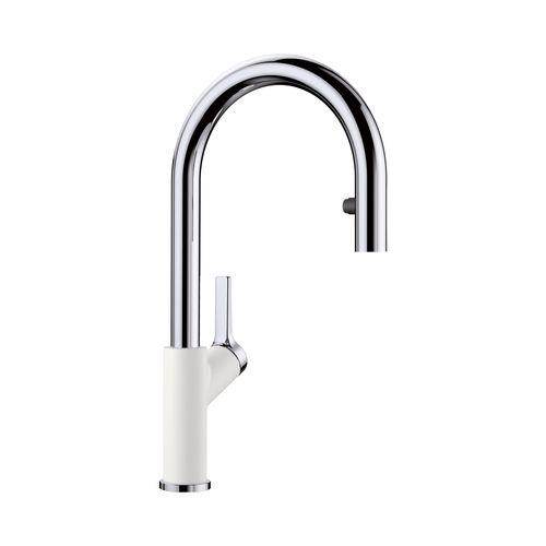Main product image of Urbena Pull-Down Dual-Spray Kitchen Faucet - Chrome/White, 526391