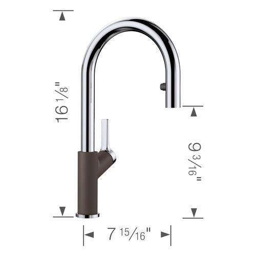 Main product image of Urbena Pull-Down Dual-Spray Kitchen Faucet - Chrome/Café, 526394