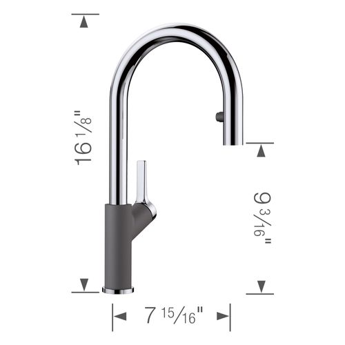 Main product image of Urbena Pull-Down Dual-Spray Kitchen Faucet - Chrome/Cinder, 526395