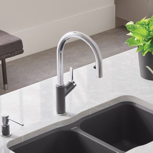 Main product image of Urbena Pull-Down Dual-Spray Kitchen Faucet - Chrome/Cinder, 526395