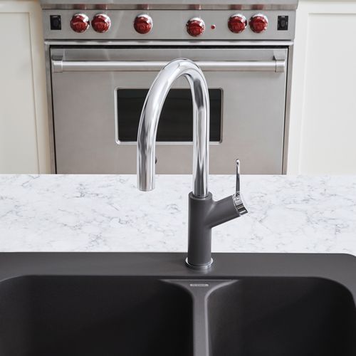 Main product image of Urbena Pull-Down Dual-Spray Kitchen Faucet - Chrome/Cinder, 526395