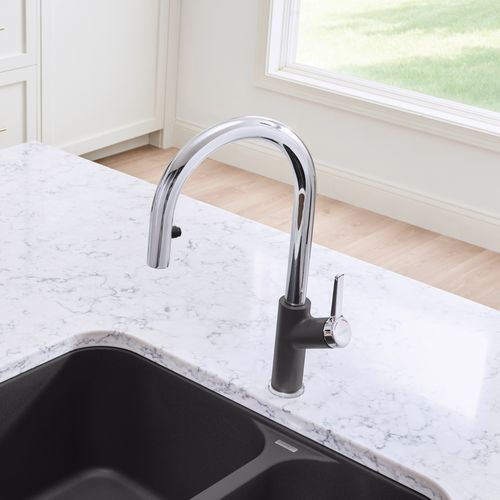 Main product image of Urbena Pull-Down Dual-Spray Kitchen Faucet - Chrome/Cinder, 526395