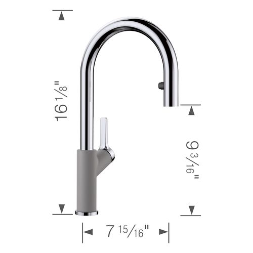 Main product image of Urbena Pull-Down Dual-Spray Kitchen Faucet - Chrome/Metallic Gray, 526396