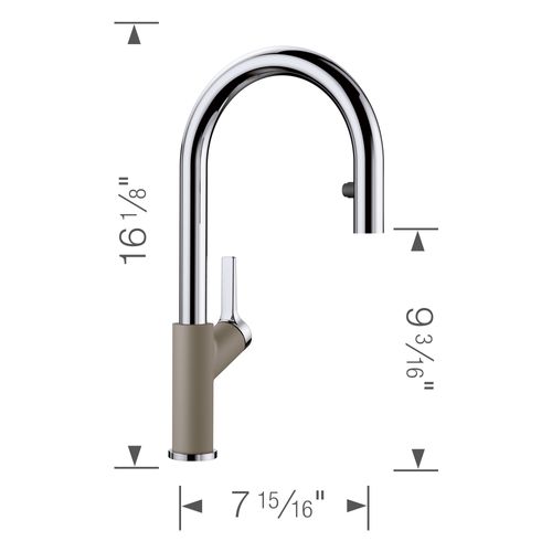Main product image of Urbena Pull-Down Dual-Spray Kitchen Faucet - Chrome/Truffle, 526397