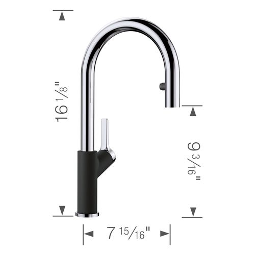 Main product image of Urbena Pull-Down Dual-Spray Kitchen Faucet - Chrome/Coal Black, 526398