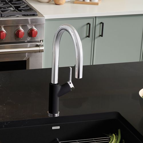 Main product image of Urbena Pull-Down Dual-Spray Kitchen Faucet - Chrome/Coal Black, 526398