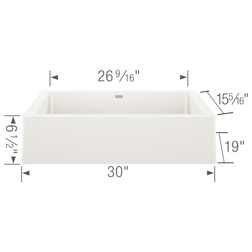 Main product image of Vintera SILGRANIT 30" Single Bowl Apron-Front Farmhouse Sink - White, 526541