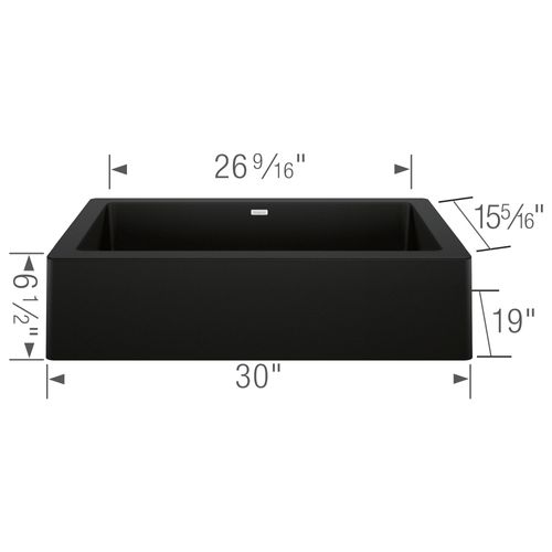 Main product image of Vintera SILGRANIT 30" Single Bowl Apron-Front Farmhouse Sink - Coal Black, 526545