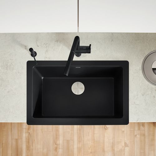 Main product image of Vintera SILGRANIT 30" Single Bowl Apron-Front Farmhouse Sink - Coal Black, 526545