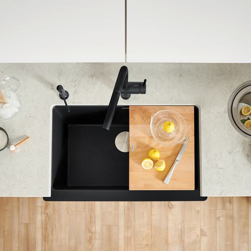 Main product image of Vintera SILGRANIT 30" Single Bowl Apron-Front Farmhouse Sink - Coal Black, 526545