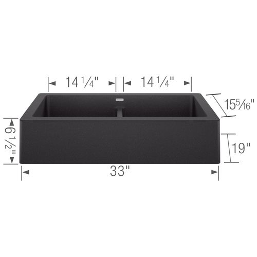 Main product image of Vintera SILGRANIT 33" Double Bowl Apron-Front Farmhouse Sink - Anthracite, 526547