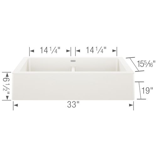 Main product image of Vintera SILGRANIT 33" Double Bowl Apron-Front Farmhouse Sink - White, 526550