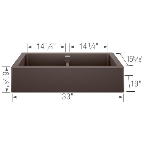Main product image of Vintera SILGRANIT 33" Double Bowl Apron-Front Farmhouse Sink - Café, 526552