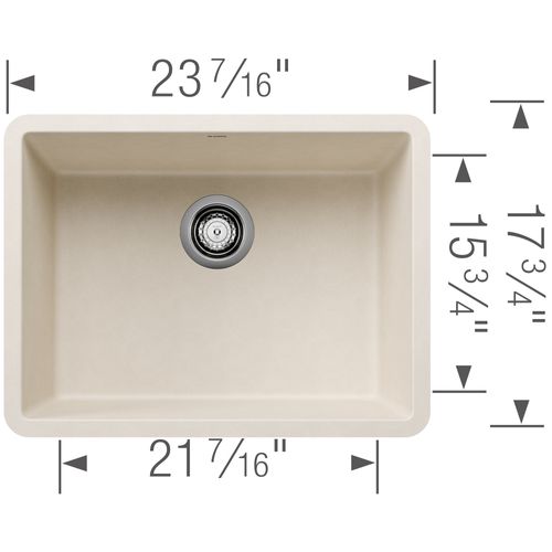 Main product image of Precis SILGRANIT 24" Single Bowl Undermount Kitchen Sink - Soft White, 527402