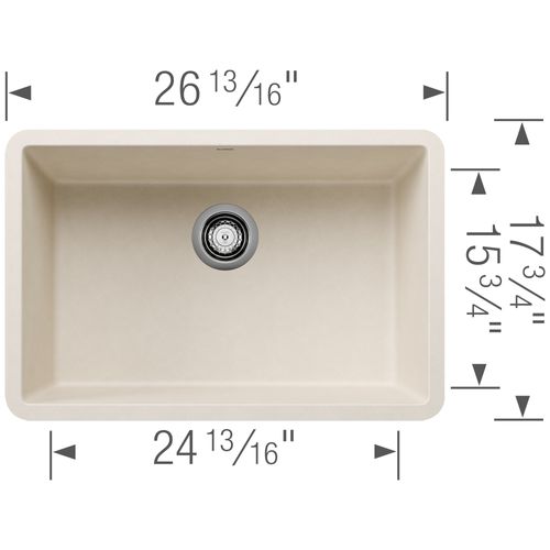 Main product image of Precis SILGRANIT 27" Single Bowl Undermount Kitchen Sink - Soft White, 527403