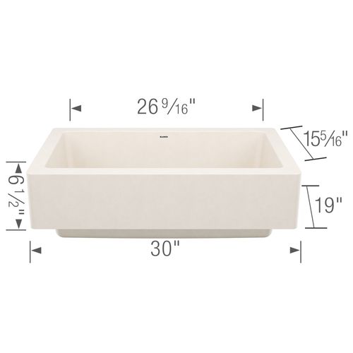 Main product image of Vintera SILGRANIT 30" Single Bowl Apron-Front Farmhouse Sink - Soft White, 527408