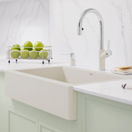 Main product image of Vintera SILGRANIT 30" Single Bowl Apron-Front Farmhouse Sink - Soft White, 527408