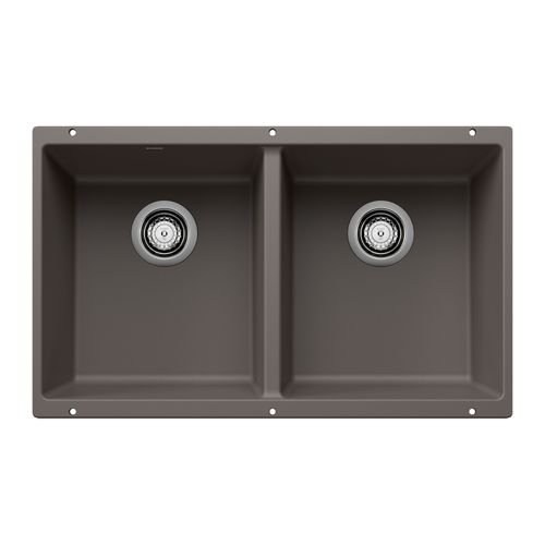 Main product image of Precis SILGRANIT 29" 50/50 Double Bowl Undermount Kitchen Sink - Volcano Gray, 527410