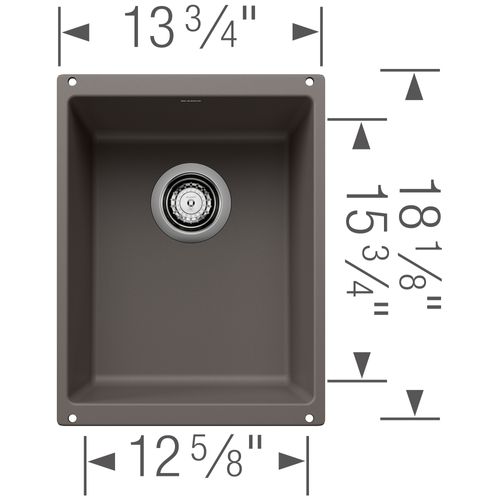 Main product image of Precis SILGRANIT 13" Undermount Bar Sink - Volcano Gray, 527413