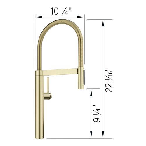 Main product image of Blancoculina II Semi-Pro Pull-Down Dual-Spray Kitchen Faucet, 1.5 GPM - Satin Gold, 527476