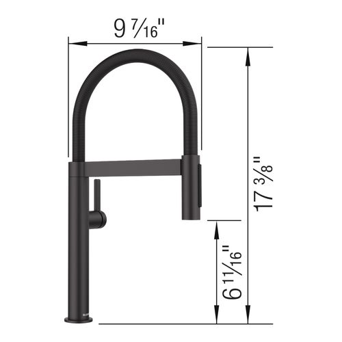 Main product image of Blancoculina Mini II Pull-Down Dual-Spray Kitchen Faucet, 1.5 GPM - Matte Black, 527481