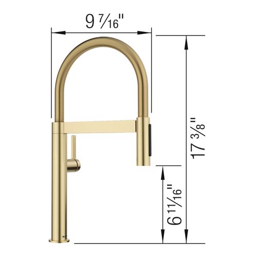 Main product image of Blancoculina Mini II Pull-Down Dual-Spray Kitchen Faucet, 1.5 GPM - Satin Gold, 527483
