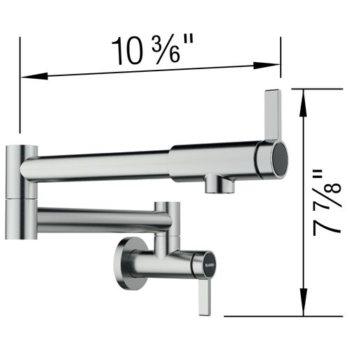 Main product image of Blancoculina II Wall-Mounted Pot Filler w/ 2 Single-Lever Handles, 1.5 GPM - PVD Steel, 527484