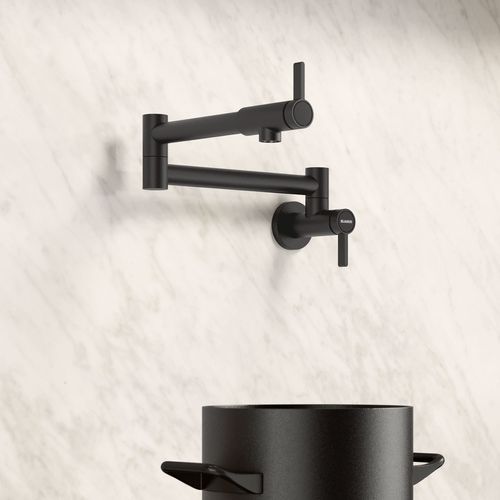 Main product image of Blancoculina II Wall-Mounted Pot Filler w/ 2 Single-Lever Handles, 1.5 GPM - Matte Black, 527486