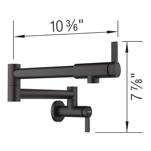 Main product image of Blancoculina II Wall-Mounted Pot Filler w/ 2 Single-Lever Handles, 1.5 GPM - Matte Black, 527486