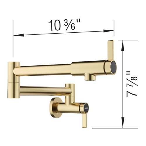 Main product image of Blancoculina II Wall-Mounted Pot Filler w/ 2 Single-Lever Handles, 1.5 GPM - Satin Gold, 527488