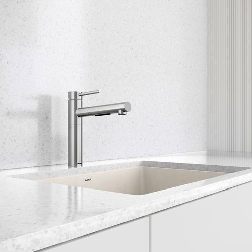 Main product image of Alta II Low Arc Pull-Out Dual-Spray Kitchen Faucet, 1.5 GPM - PVD Steel, 527559