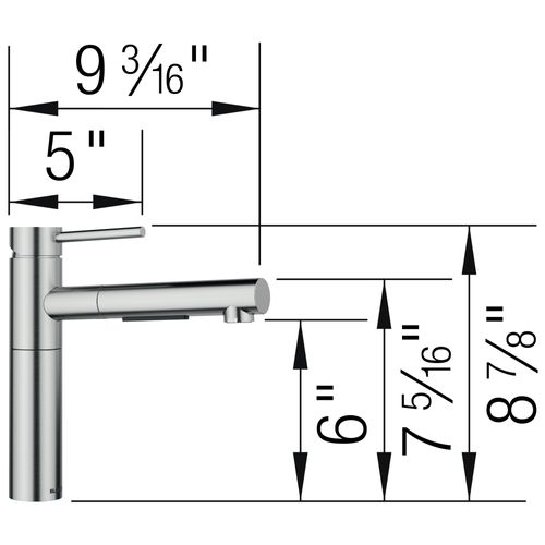 Main product image of Alta II Low Arc Pull-Out Dual-Spray Kitchen Faucet, 1.5 GPM - PVD Steel, 527559