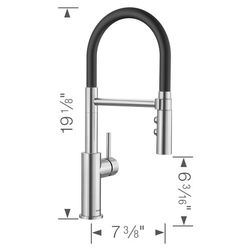 Main product image of Catris Flexo Semi-Pro Dual-Spray Kitchen Faucet, 1.5 GPM - PVD Steel, 402448-BLANCO