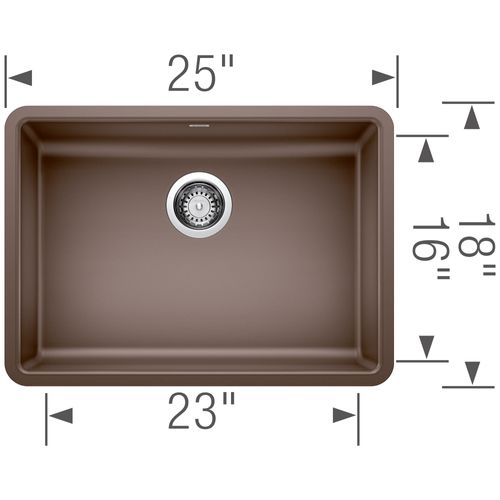 Main product image of Precis SILGRANIT 25" ADA Single Bowl Undermount Kitchen Sink -  Café, 442546
