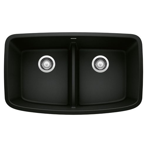 Main product image of Valea SILGRANIT Equal 50/50 Double Low Divide Undermount Kitchen Sink - Coal Black, 442940