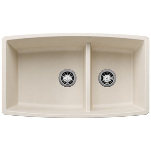 Main product image of Performa SILGRANIT 33" Medium 1-3/4 Low Divide 60/40 Double Bowl Kitchen Sink - Soft White, 443088