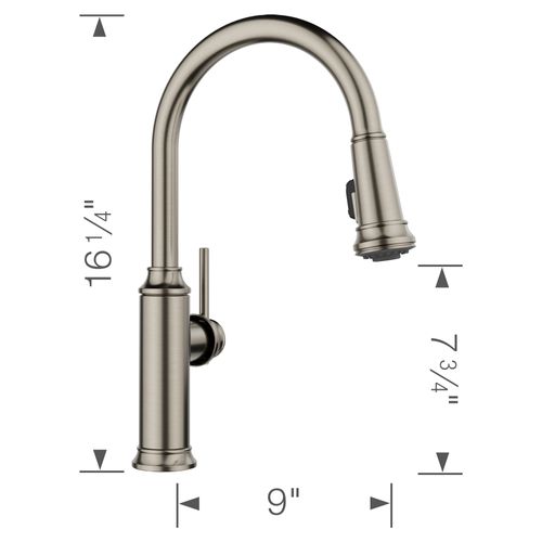 Main product image of Empressa High-Arc Pull-Down Dual-Spray Kitchen Faucet, 1.5 GPM - Satin Platinum, 443245