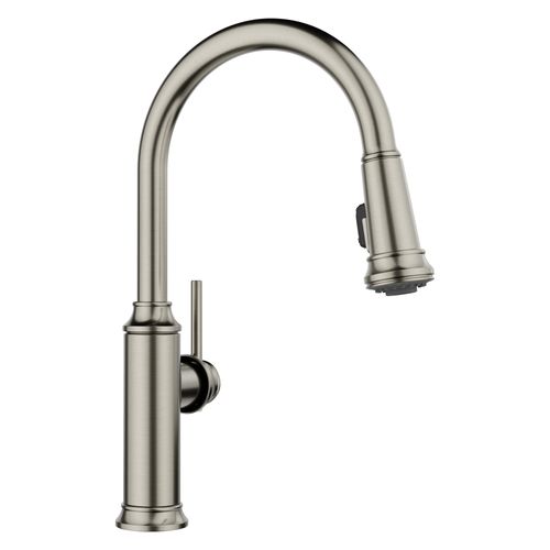 Main product image of Empressa High-Arc Pull-Down Dual-Spray Kitchen Faucet, 1.5 GPM - Satin Platinum, 443245
