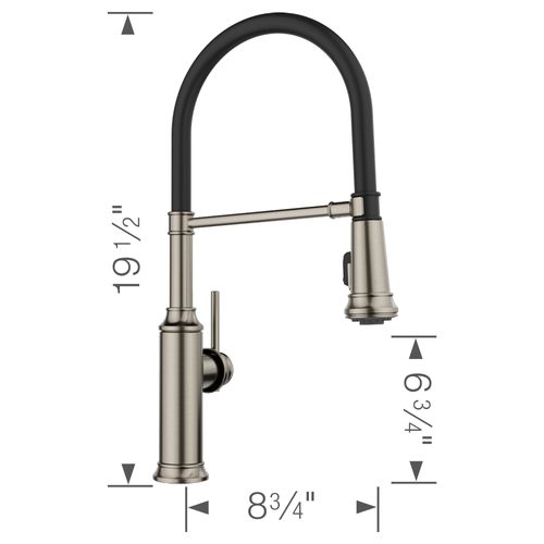 Main product image of Empressa Semi-Pro Pull-Down Dual-Spray Kitchen Faucet, 1.5 GPM - Satin Platinum, 443246