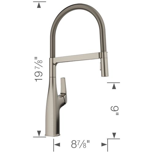 Main product image of Rivana Semi-Pro Pull-Down Dual-Spray Kitchen Faucet, 1.5 GPM - Satin Platinum, 443248