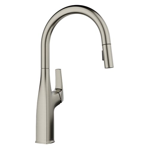 Main product image of Rivana High-Arc Pull-Down Dual-Spray Kitchen Faucet, 1.5 GPM - Satin Platinum, 443249