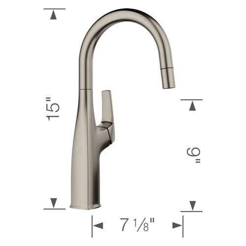 Main product image of Rivana Bar Pull-Down Faucet, 1.5 GPM - Satin Platinum, 443250