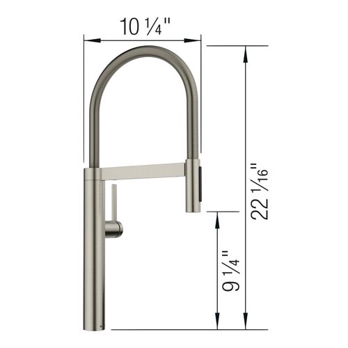 Main product image of Blancoculina II Pull-Down Dual-Spray Kitchen Faucet, 1.5 GPM - Satin Platinum, 443252