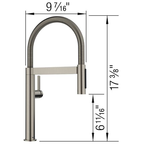 Main product image of Blancoculina II Mini Pull-Down Dual-Spray Kitchen Faucet, 1.5 GPM - Satin Platinum, 443253