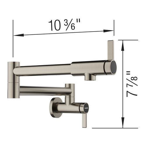 Main product image of Blancoculina II Wall-Mounted Pot Filler w/ 2 Single-Lever Handles, 1.5 GPM - Satin Platinum, 443254